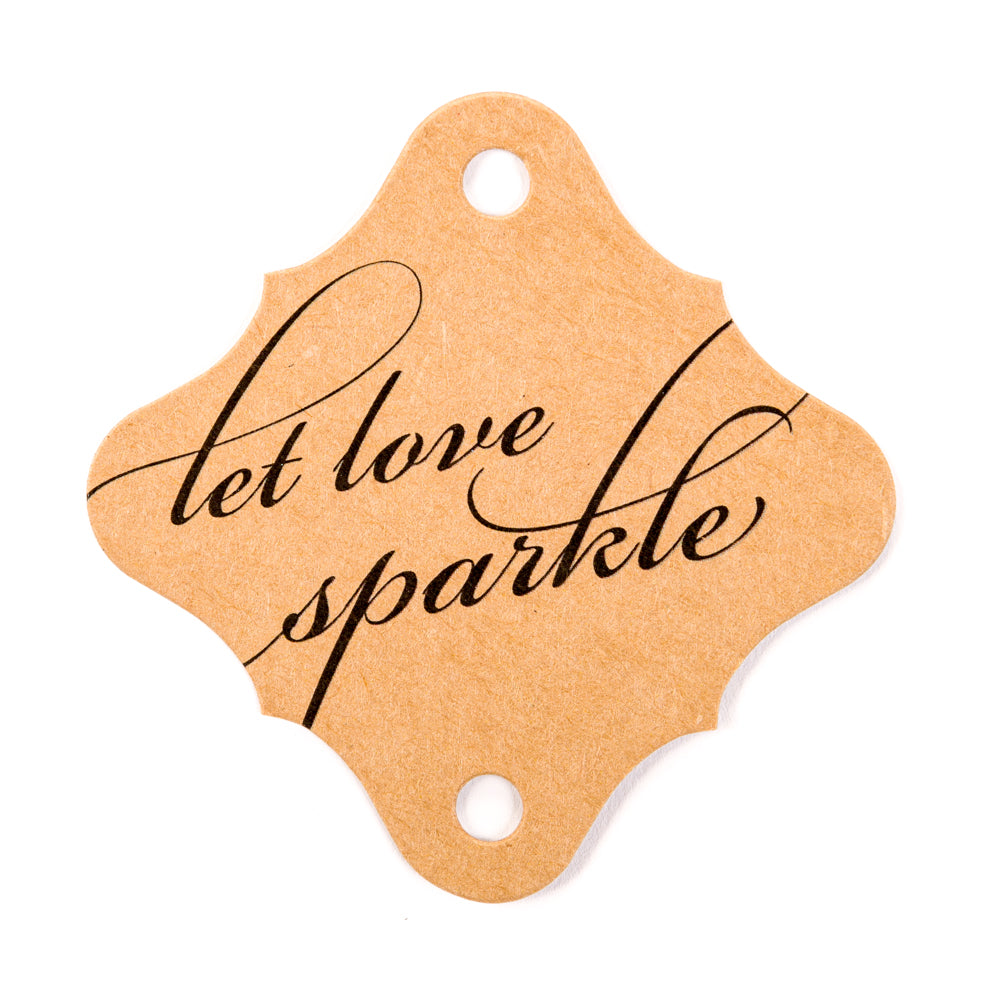 Let Love Sparkle Tags on Kraft Paper