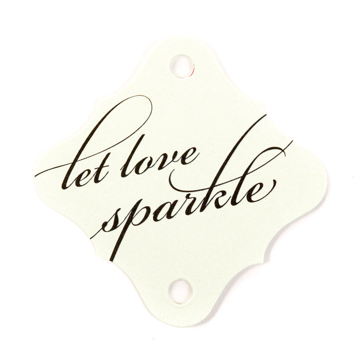 Darling souvenir Let Love Sparkle personalizzato wedding Paper tag